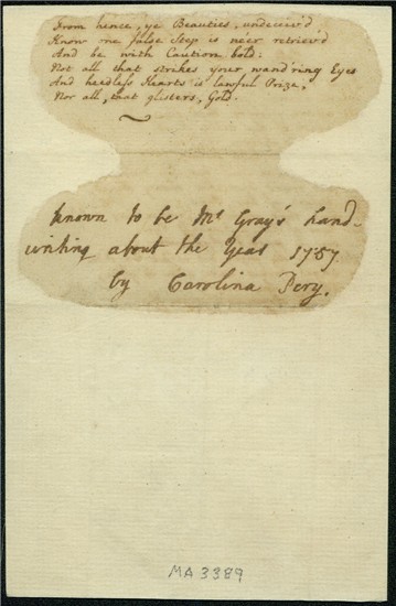 Thomas Gray, Upon the death of a favourite cat