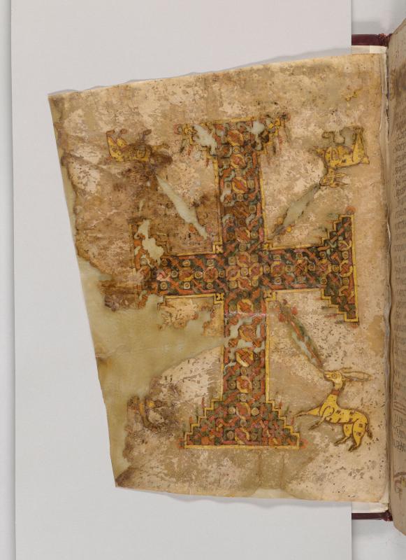 Yellowed manuscript page with text