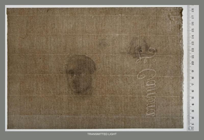 Drawing by Edgar Degas under  transmitted light