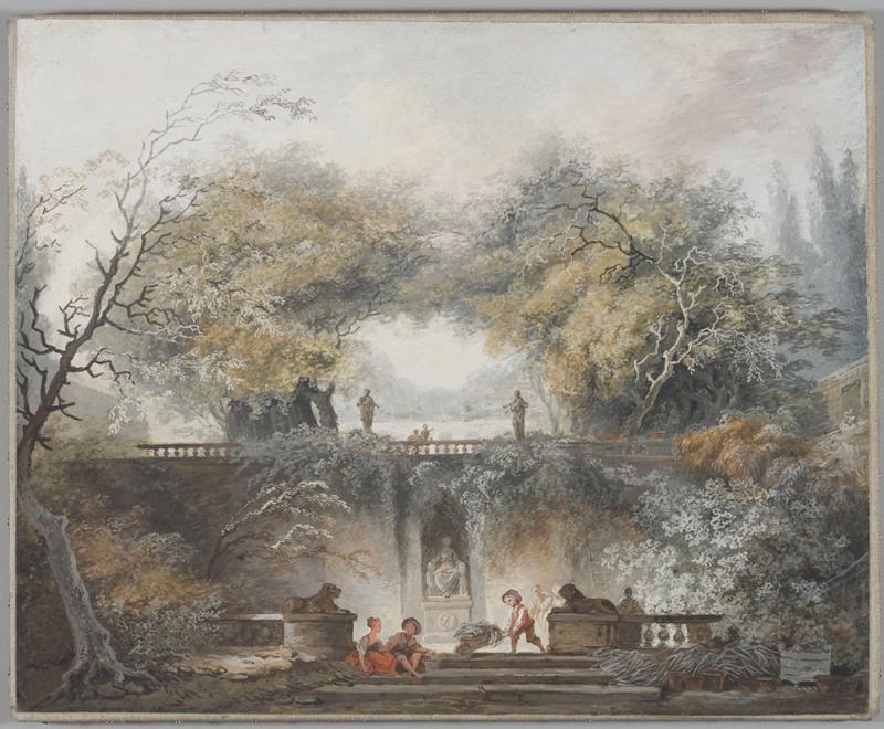 Fragonard drawing shown under normal illumination